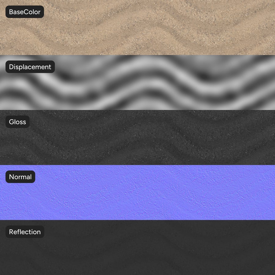 Wavy Coarse Sand Texture, Beige