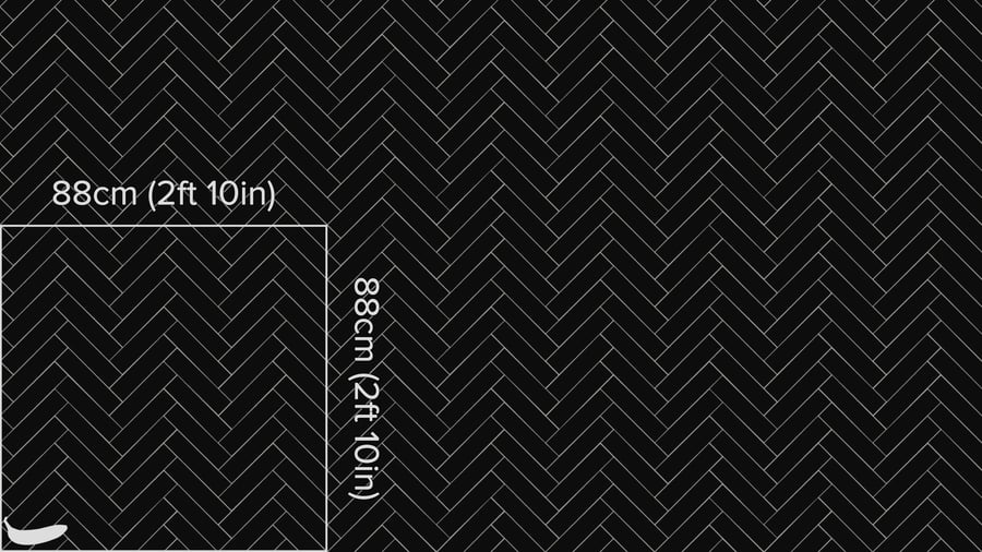 Satin Herringbone Subway Tile Texture, Black