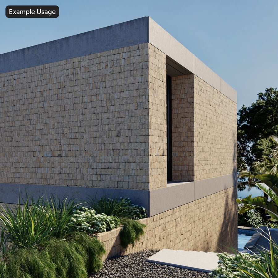 Stacked Split Face Stone Block Wall Texture, Sandy