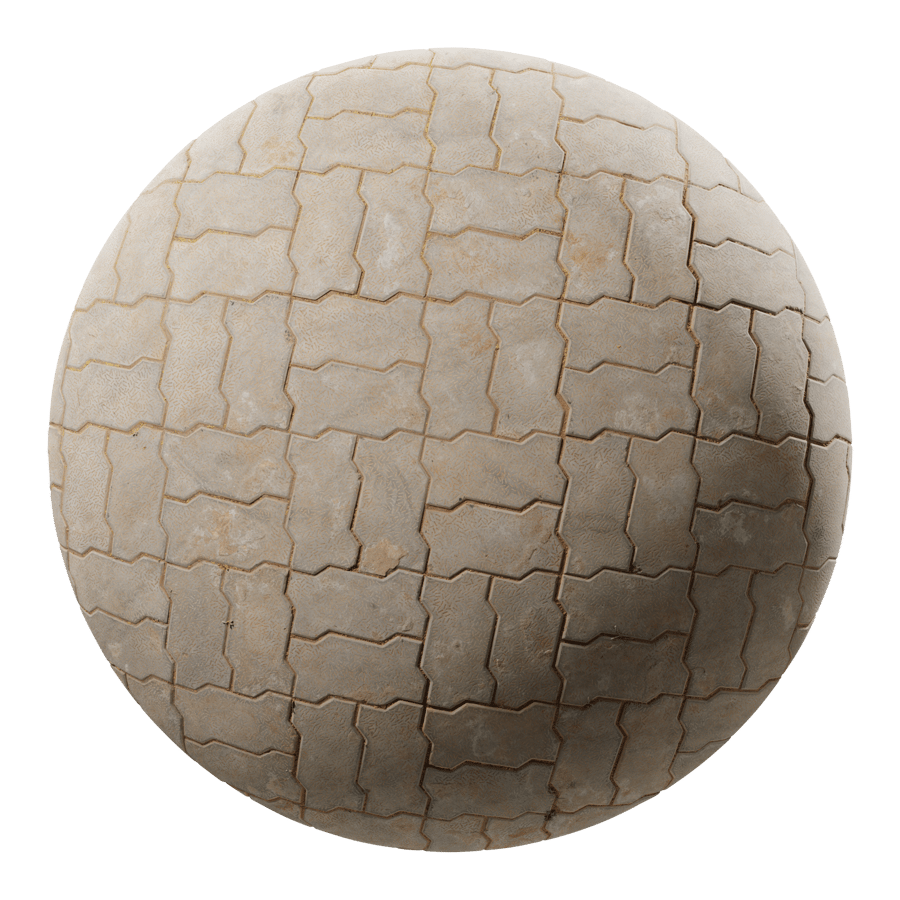 Zigzag Interlocking Concrete Paver Texture, Light Grey