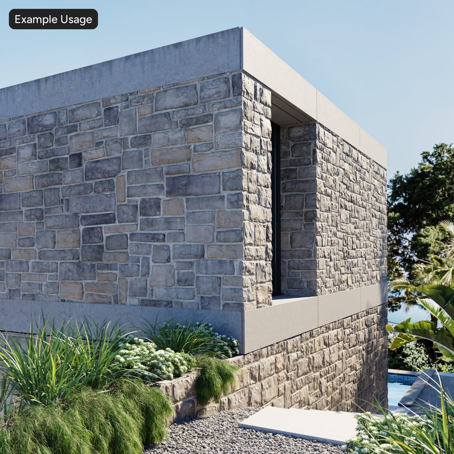 Ledger Stone Wall Texture, Mixed Gray