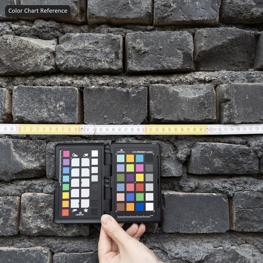 Old Running Bond Brick Wall Texture, Black