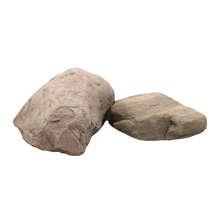 Two Warm Toned Smooth Round Large Rock Boulder Models