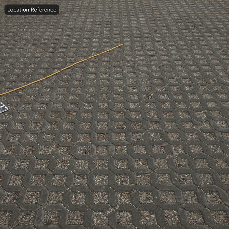 Geperforeerd beton met grindtegeltextuur
