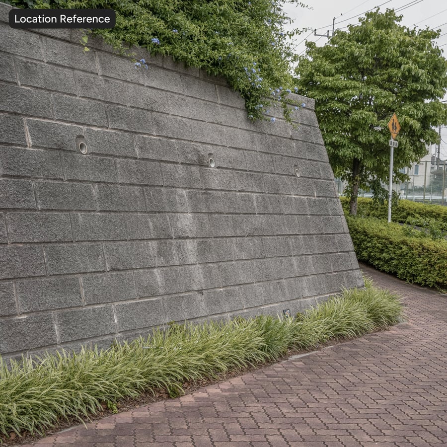 Retaining Running Bond Concrete Wall Texture, Grey
