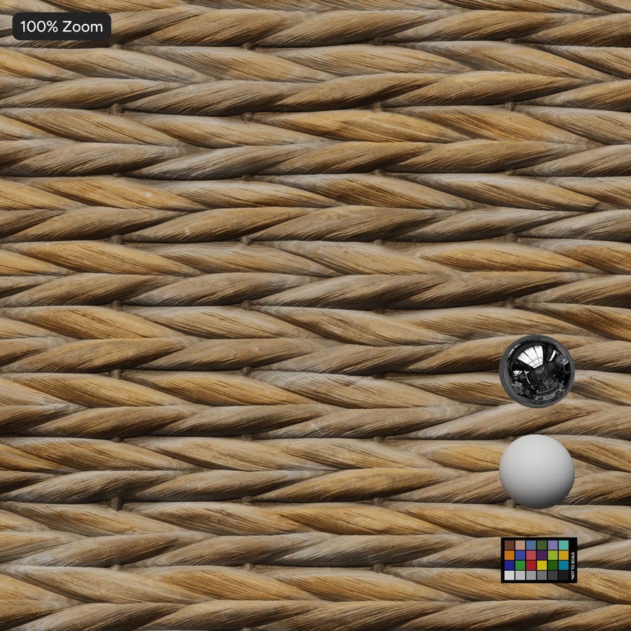 Rattan com textura de trama Chevron, Bege