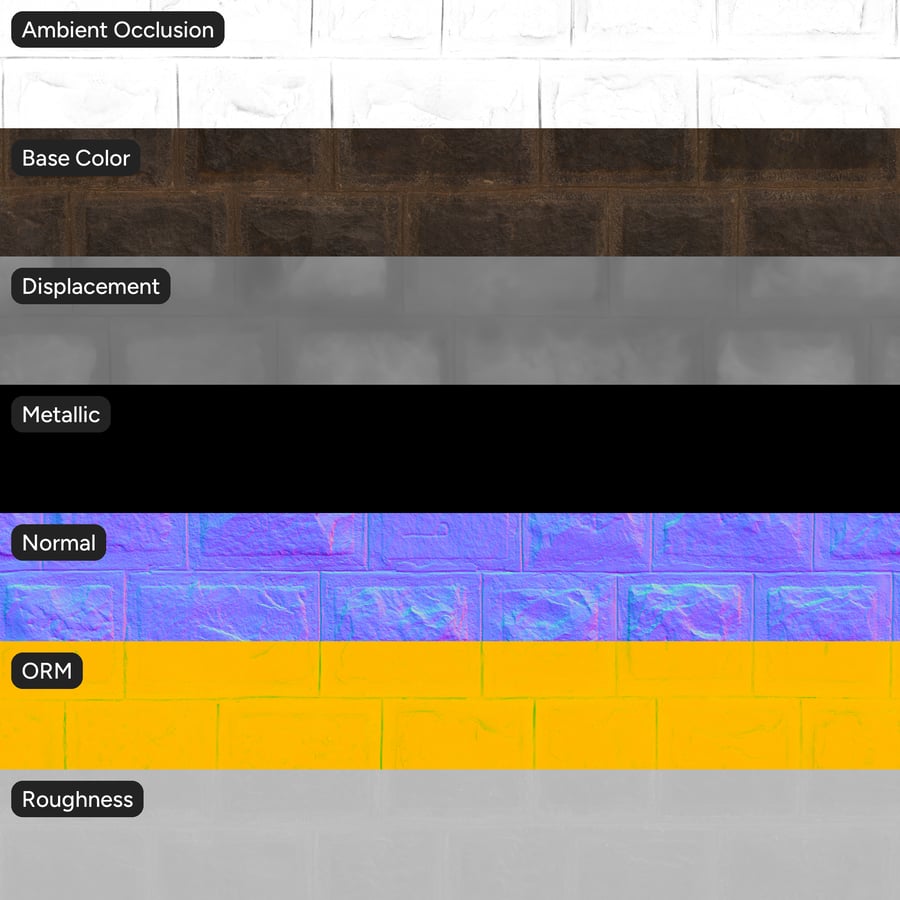 Basalt Rough Stone Block Wall Texture, Burnt Umber