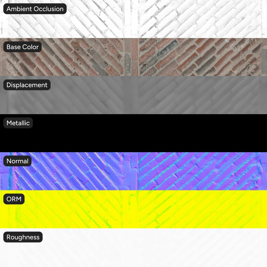 Slim Diagonal Brick Sidewalk Texture, Terra