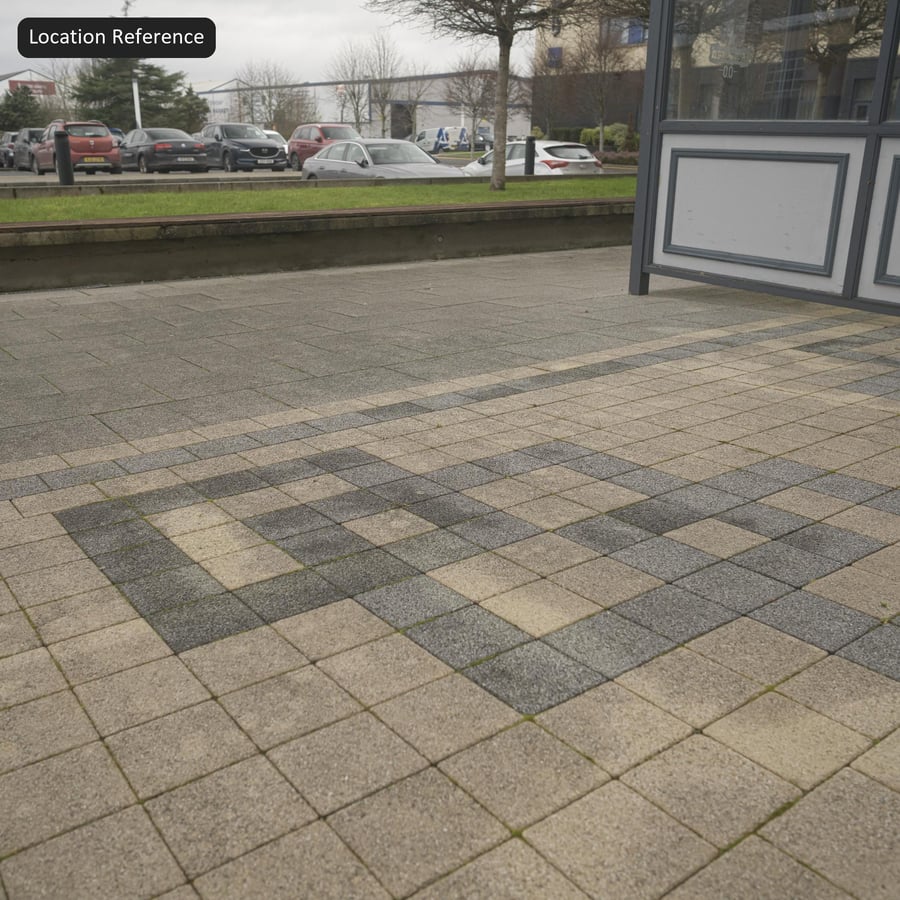 Dirty Patterned Stone Paver Texture, Gray and Charcoal
