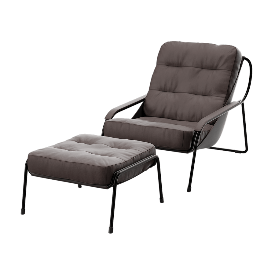 Replica Zanotta Brawn Armchair Model, Black