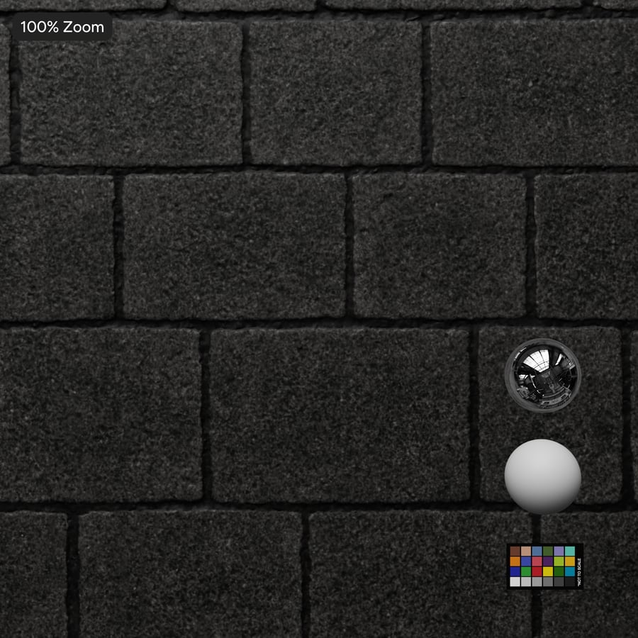 Running Concrete Paver Texture, Black