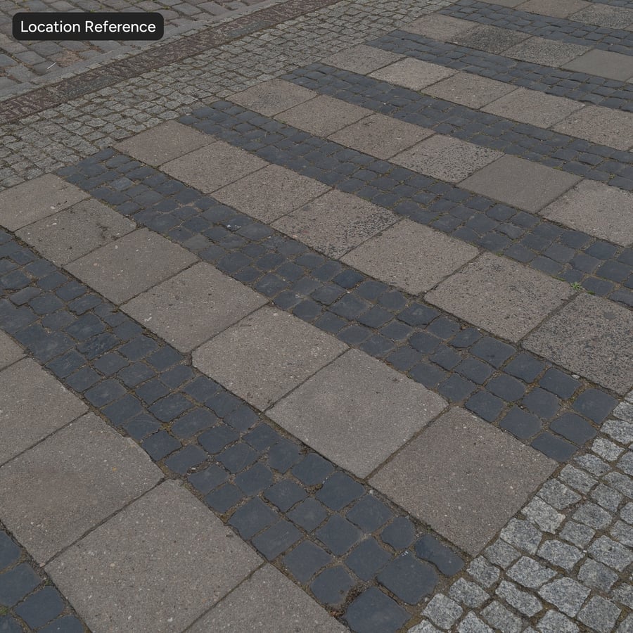 Textura de piso alternado quadrado e paralelepípedo, cinza urbano