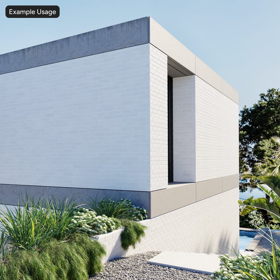 Running Bond Painted Brick Wall Texture, White