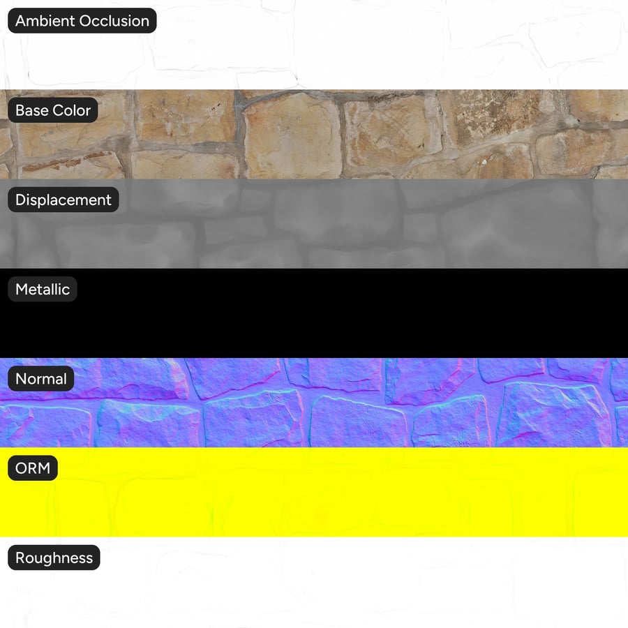 Kết cấu tường đá vụn ố màu, màu vàng