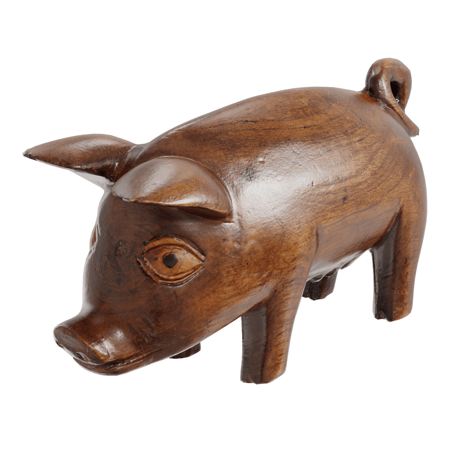 Wooden Pig Statue Model