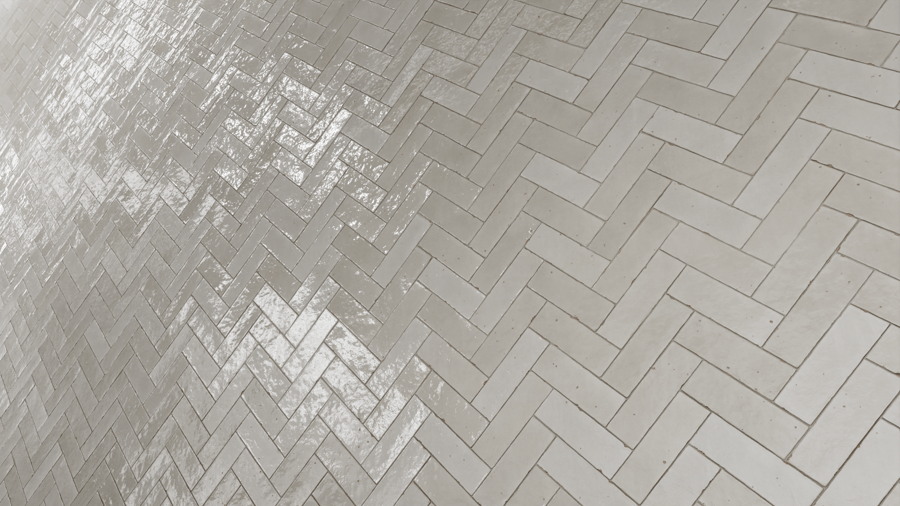 Herringbone Zellige Tile Texture, White