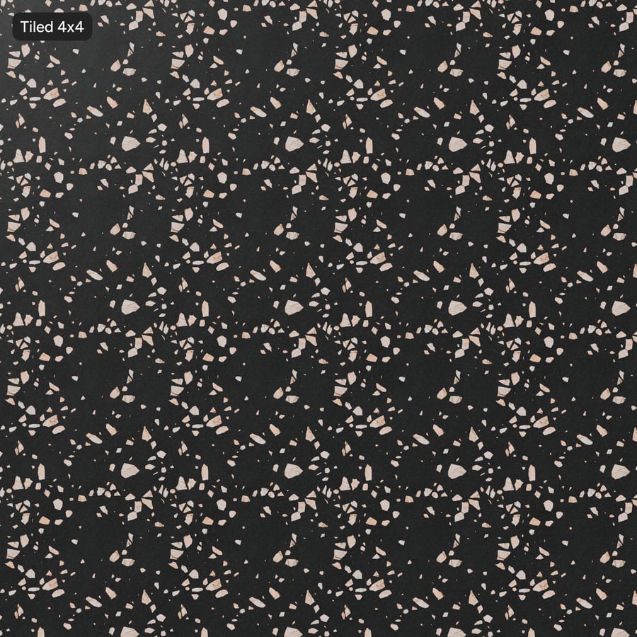 Textura Mate Slab Palladiana Terrazzo, Preto e Pêssego
