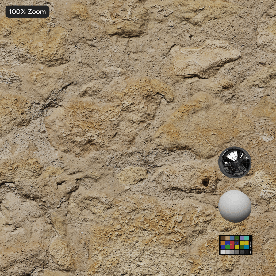 Weathered Limestone Rubble Wall Texture, Beige
