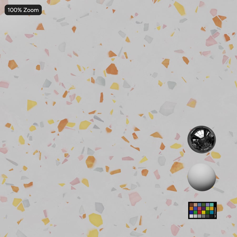 Speckled Tutti Frutti Terrazzo Texture, White