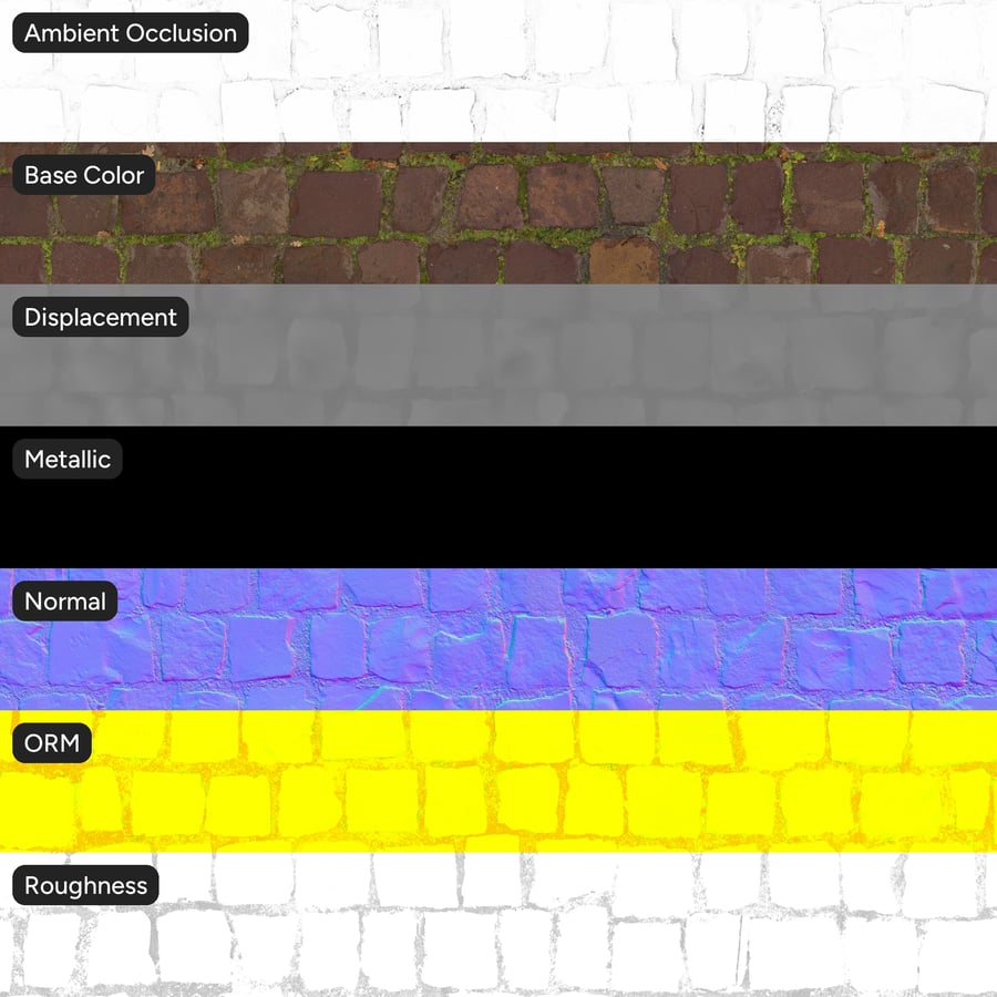 Grass on Cobblestone Paver textúra, piros