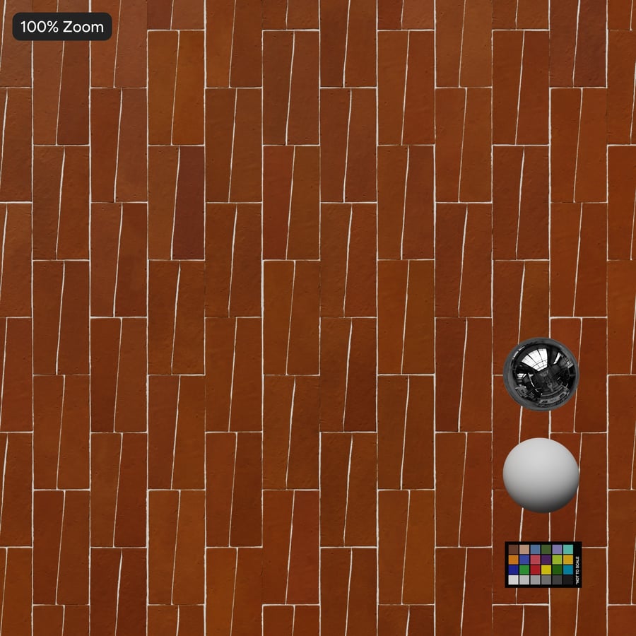 Trapezoidal Zellige Matte Tile Texture, Orange