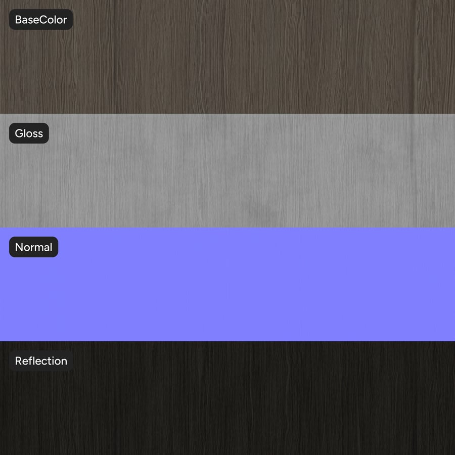 Textura de folheado de madeira de carvalho Slip Match, Ashen Thorn