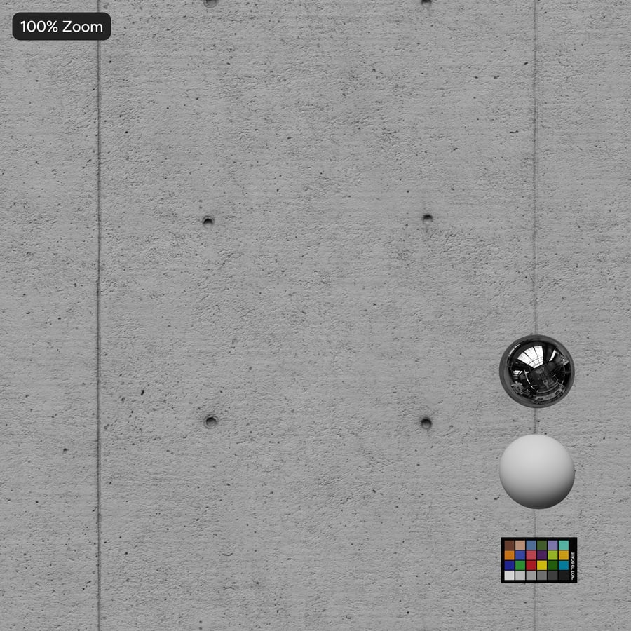 Matte In Situ Tie Hole Concrete Texture, Grey