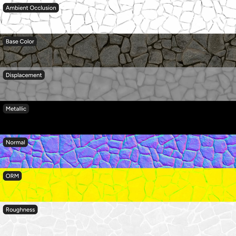 Basalt Rubble Stone Wall Texture