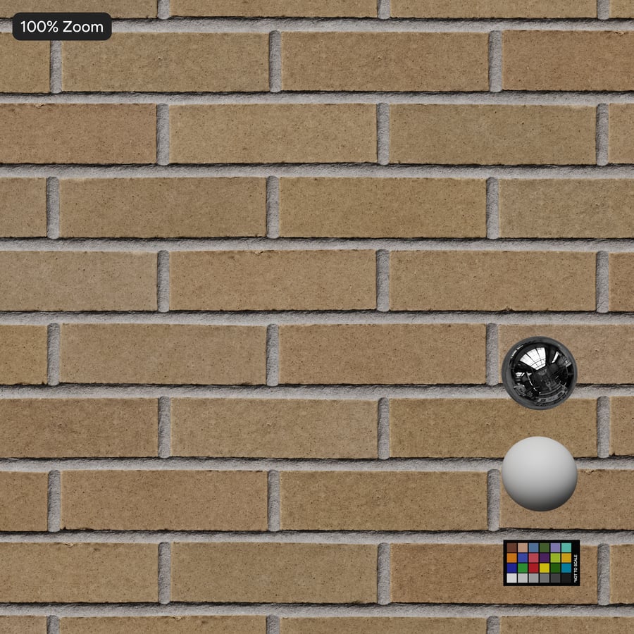 Smooth Running Bond Brick Wall Texture, Beige