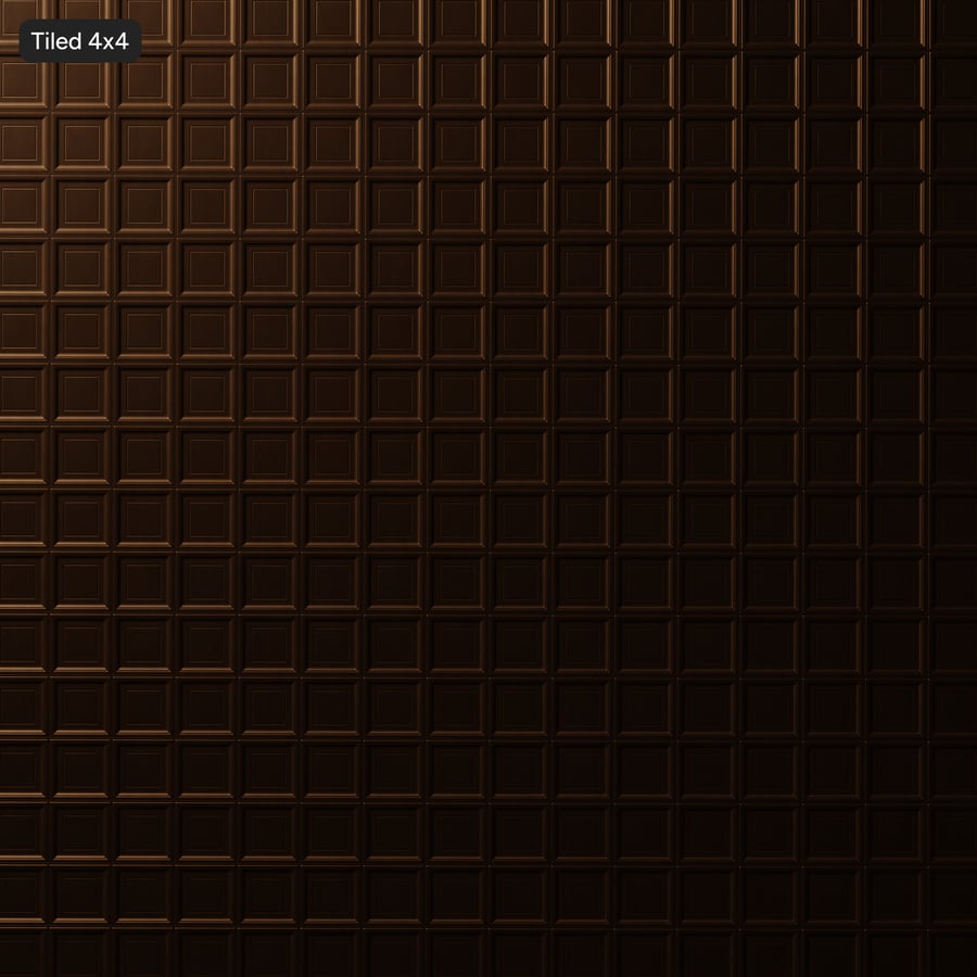 Texture de plafond en fausses dalles de vinyle métalliques gaufrées, marron