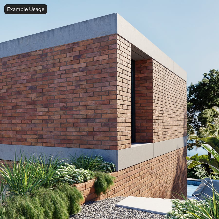 Heritage Running Bond Brick Wall Texture, оранжевый