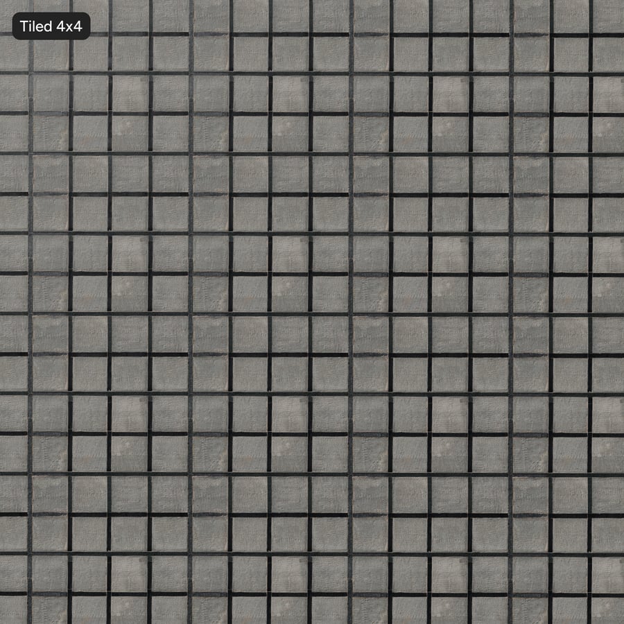 Old Square Grid Paver Texture, Black and Grey