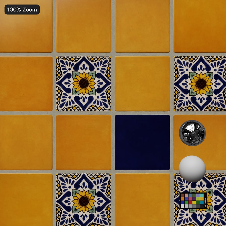 Texture de carreau carré en céramique à motif Talavera