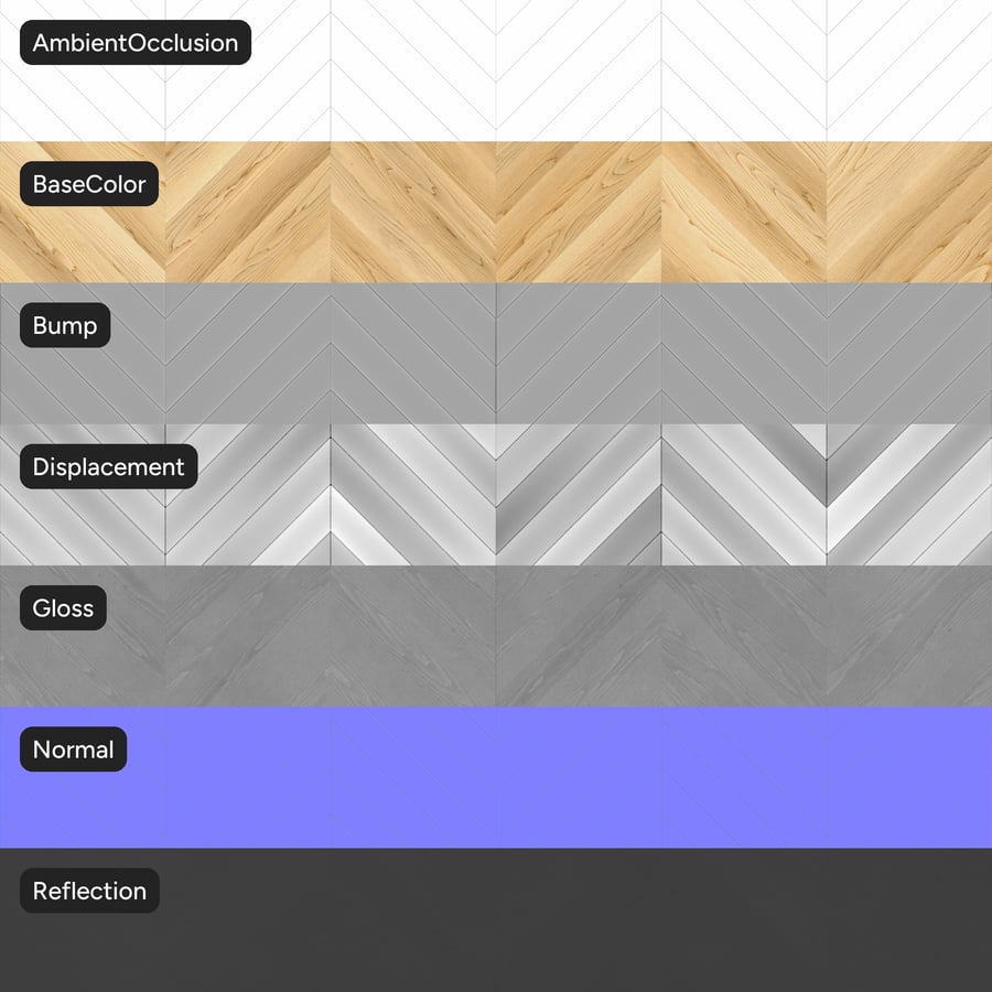 Chevron Maple Wood Board Texture, Natural