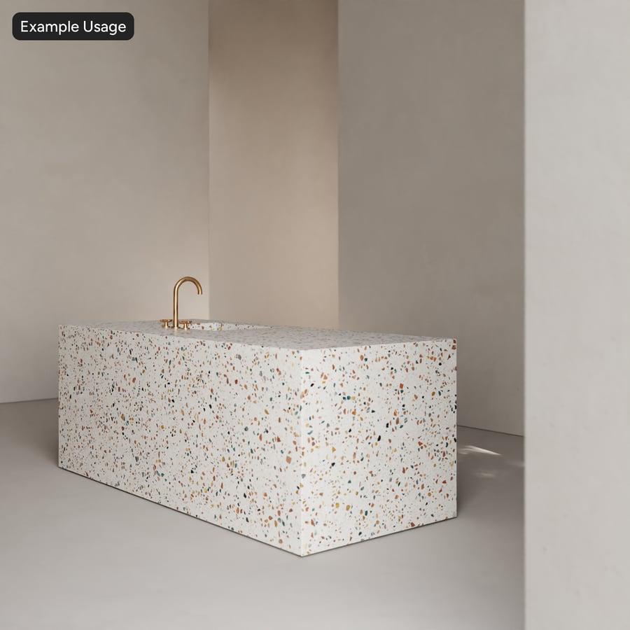 Textura de terrazzo veneziano em laje polida, branco quente