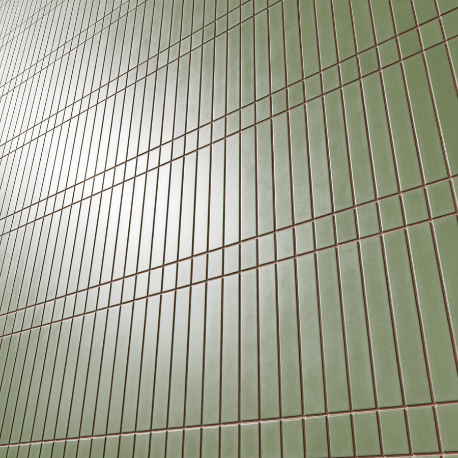 Textura de azulejo cerâmico mate Yubi, verde broto