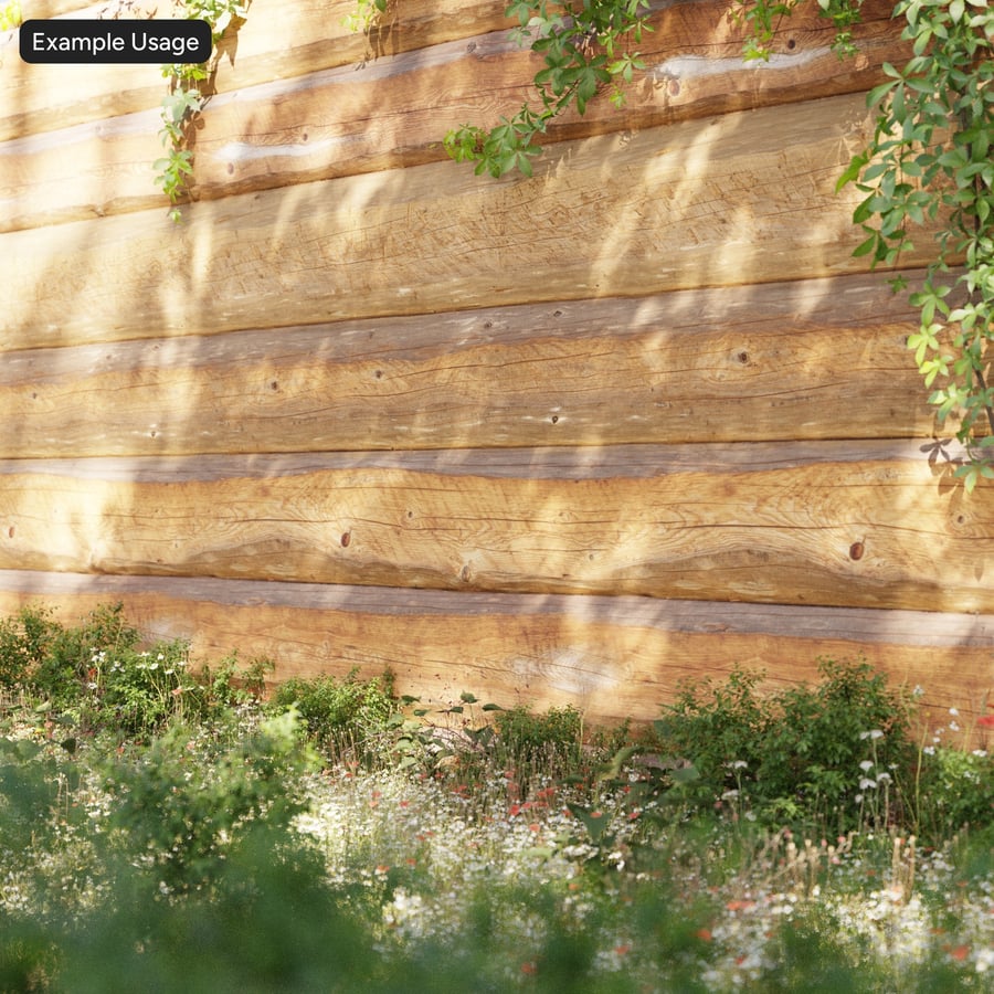 Texture parete rivestimento in tronchi di legno, ambra
