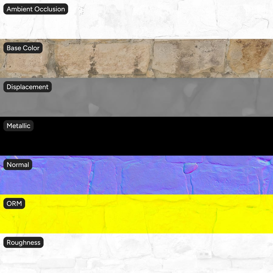 Old Mortared Rubble Stone Wall Texture, Beige