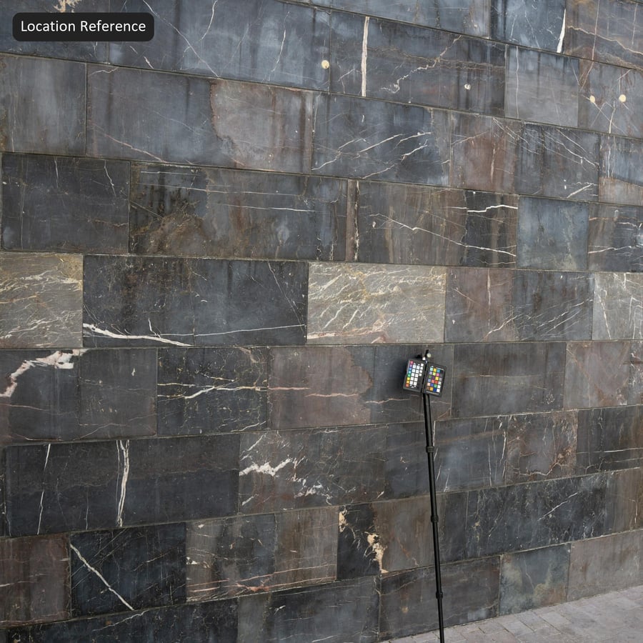 Rectangular Marble Facade Tile Texture, Dark