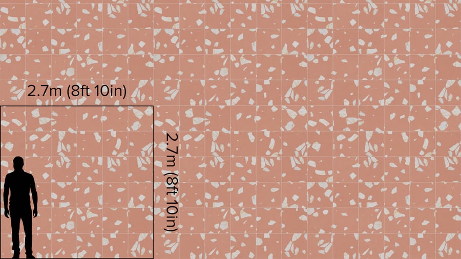 Textura de azulejo quadrado em terrazzo mate, laranja