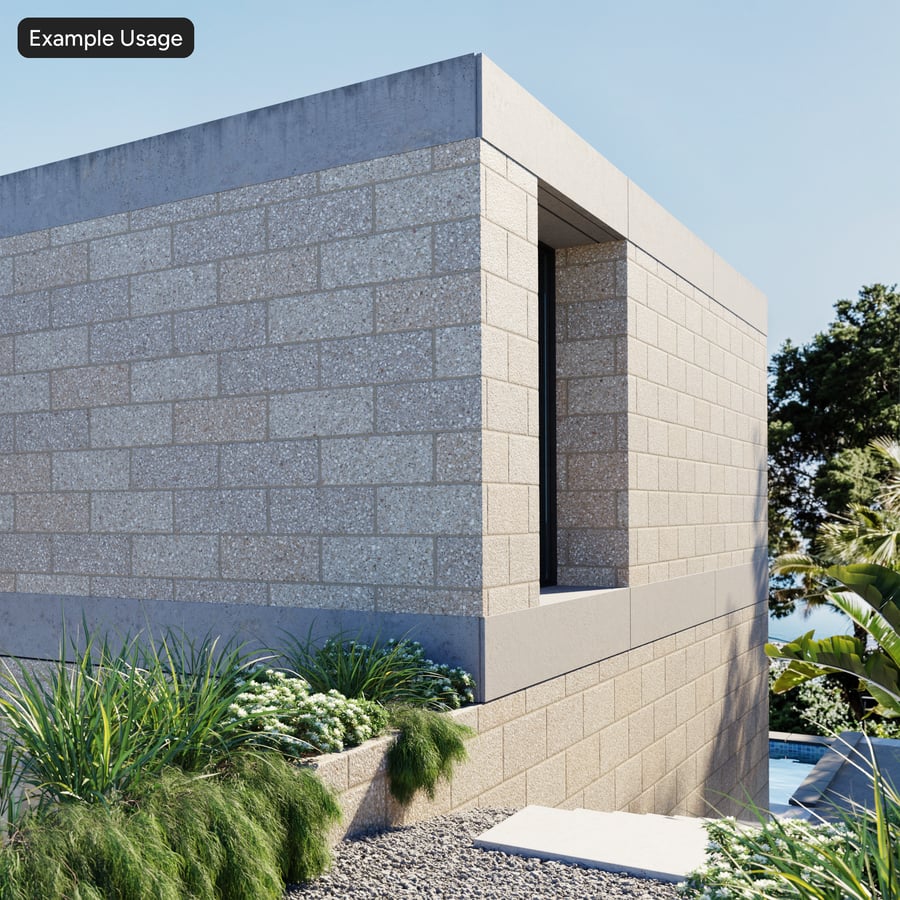 Running Aggregate Concrete Block Wall Texture, Beige