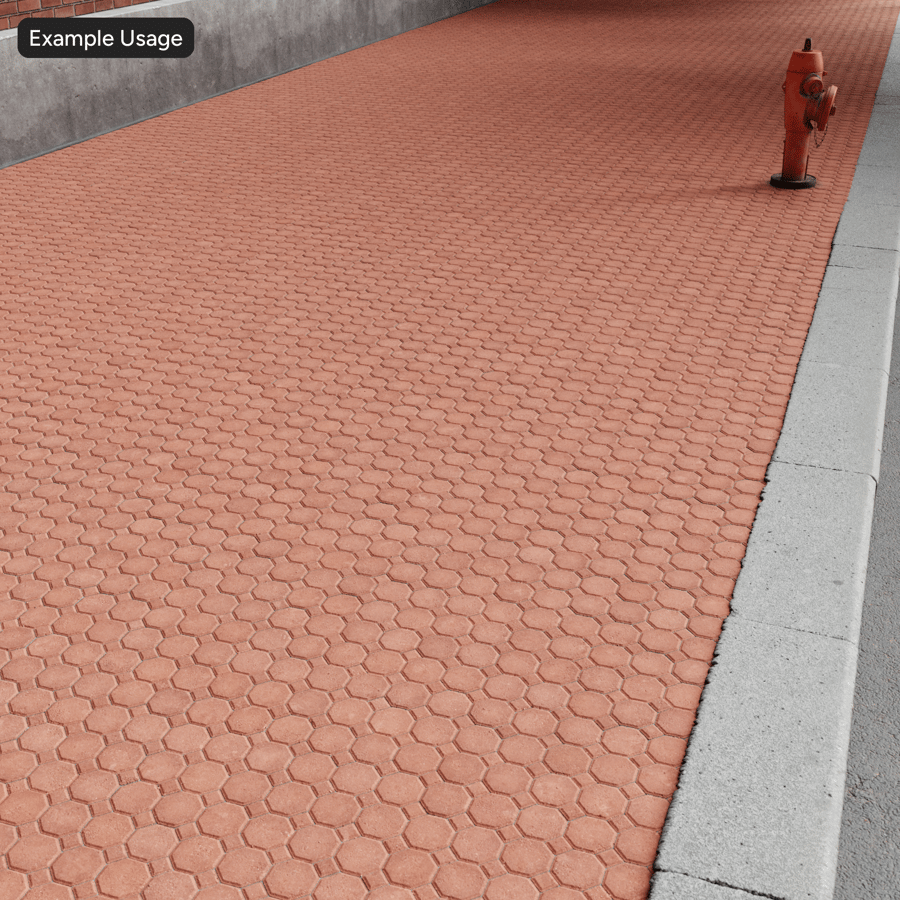 Textura de pavimento octogonal, vermelho