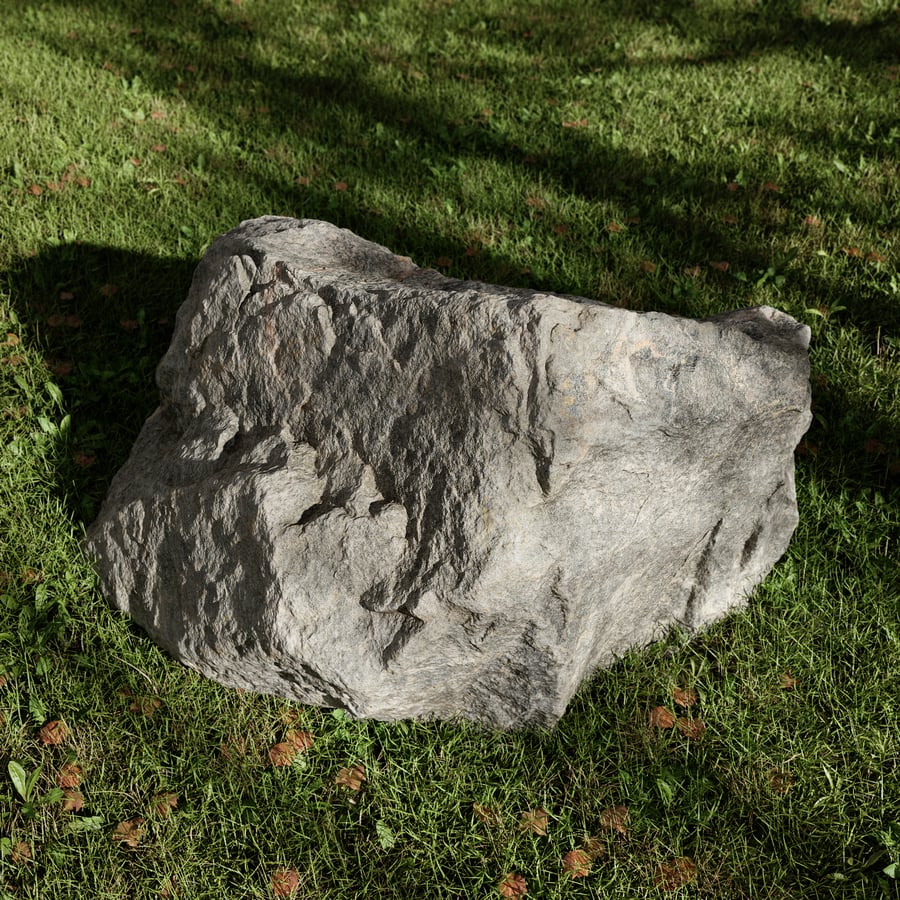 Cool Toned Lightly Ridged Low Large Rock Boulder Model