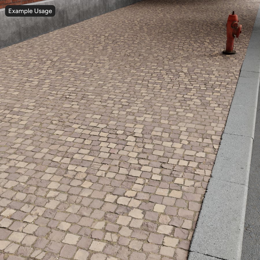Grass on Cobblestone Paver Texture