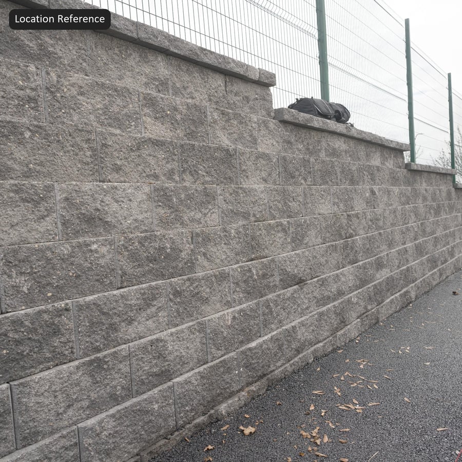 Rough Stone Block Wall Texture, Gray