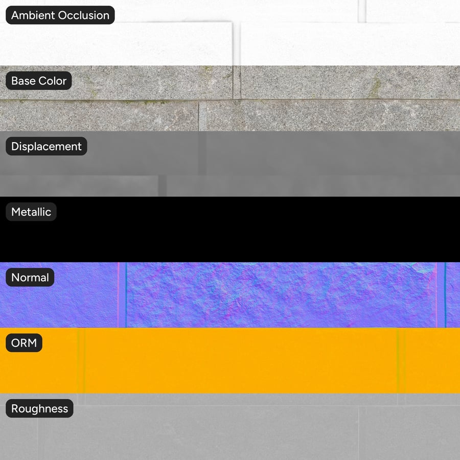Split Face Granite Ashlar Wall Texture, Grey