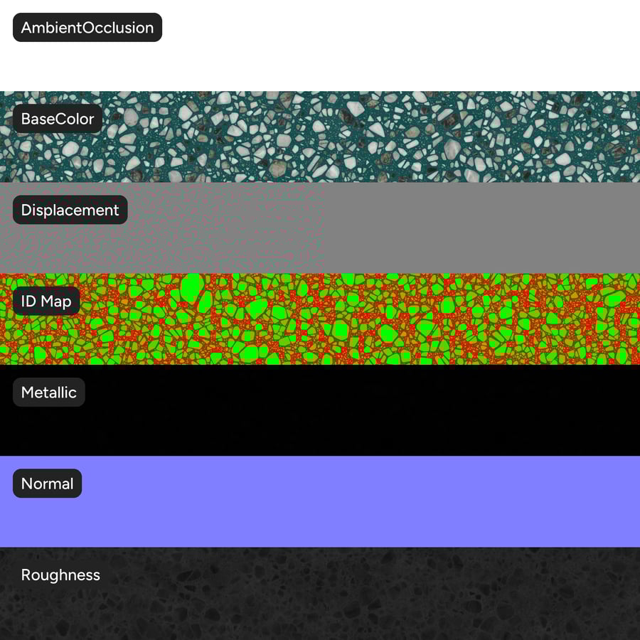 Speckled Lagoon Terrazzo-textuur, groen