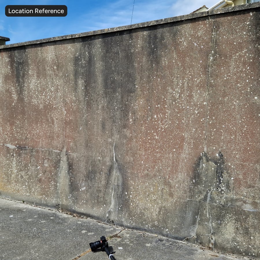 Lichen Spotted Concrete Wall Texture, Red