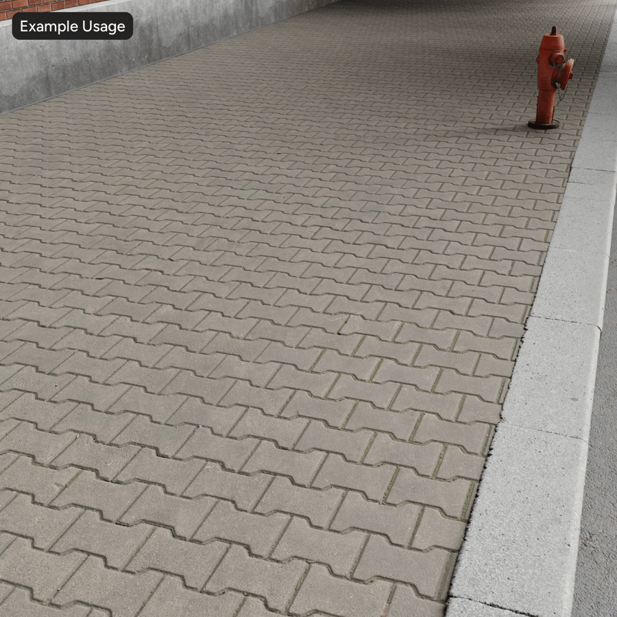 Dumbell Running Paver Texture, Gray