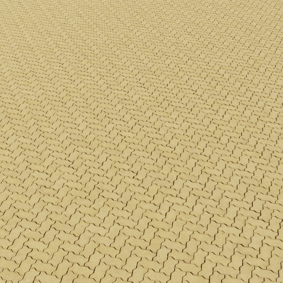 Herringbone Zigzag Concrete Paving Texture, Yellow